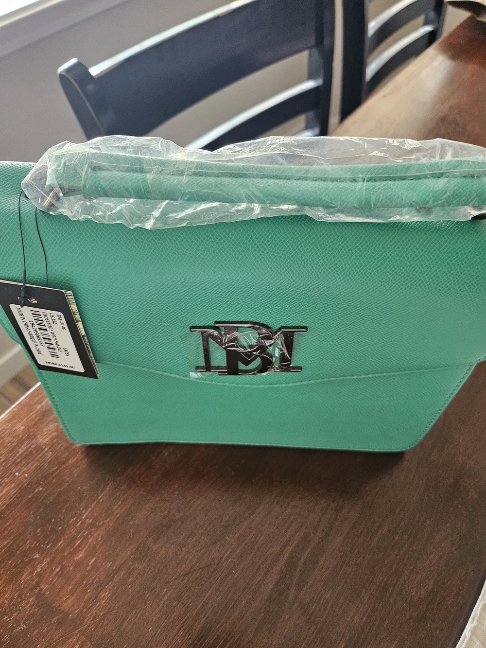 Badgley Mischka Green Structured Top-Handle Satchel - Picture 3 of 7